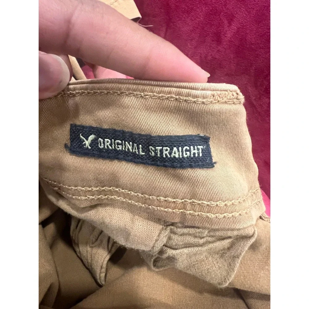 American Eagle Pants Mens Brown Extreme Flex Original Straight Chino Size 28x34